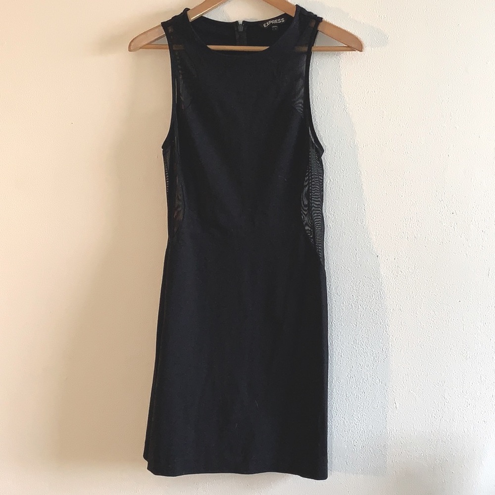 NWT Black Mesh Cut Out Dress